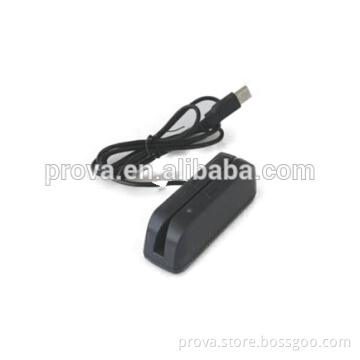 mini magnetic card reader with dual-direction read capability.
